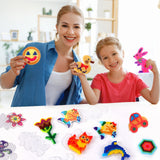 20 Pieces 5mm Fuse Beads Pegboards Clear Animal Shape Plastic Pegboards Craft Tray with 20 Pieces Colorful Cards for Kids DIY Craft Beads AUGSUN