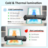 13 Inch Laminator Machine - 11x17 Laminator with 50 Sheets, Cold & Thermal, Built-in Paper Cutter & Corner Rounder, A3 Laminating Machine for Classroom Home School Raycial