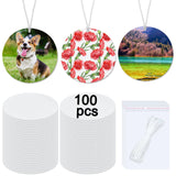100 pcs sublimation air fresheners blanks Sublimation Blanks Products DIY Air Freshener for Car and Home Hanging Decoration Sublimation car freshener blanks (round)) GEKIXUTP