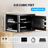 Grimtron Smart Biometric Safe - (0.80 cu. ft.) Fingerprint Lock Box with Silent Mode, Backlit Keypad and LED Light, Small Caja Fuerte with Anti-Rust and Anti-Theft Grimtron
