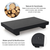 Black Bathroom Counter Tray Organizer Wood Risers Stand Kitchen Sink Tray Dish Soap Dispenser Holder for Countertop Modern Wooden Pedestal Display Farmhouse Bathroom Decor Accessories Vanity Tray Ayiaren