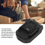Battery Converter for Electric Tool ABS Material USB Interface 18V to 20V Woodworking Power Tool Adapter with Multiple Functions Low Power Consumption Fafeicy