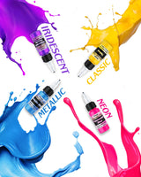 Roizefar Airbrush Paint, 44 Colors with 6 Thinner, Airbrush Paint Set Includes Iridescent & Metallic & Neon & Classic Colors, Water-Based Air Brush Paints Acrylic Ready to Spray, 20ml/Bottle Roizefar