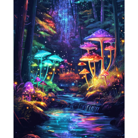 Paint by Numbers Kit for Adults Beginner Mushroom DIY Painting Kits for Adults Forest Easy Adult Paint by Number Kits on Canvas Color by Numbers for Gifts Home Wall Decor 16x20 Inch Banket