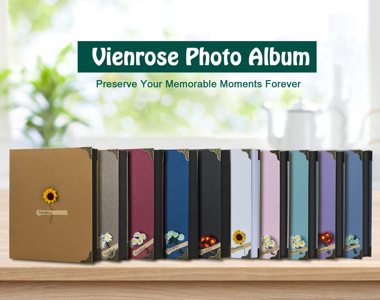 Vienrose DIY Scrapbook Photo Album Kit with Pens Tapes and Stickers 60 Pages Hardcover 8.3x10.5 Inches 3 Rings Removable Blank Paper Scrapbooking for Lover Friends Kids Wedding White Vienrose