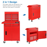 TUFFIOM 5-Drawer Rolling Tool Chest, Tool Storage Cabinet w/Drawers, Wheels, Detachable Top & Adjustable Shelf, Mechanic Tool Organizer Box for TUFFIOM