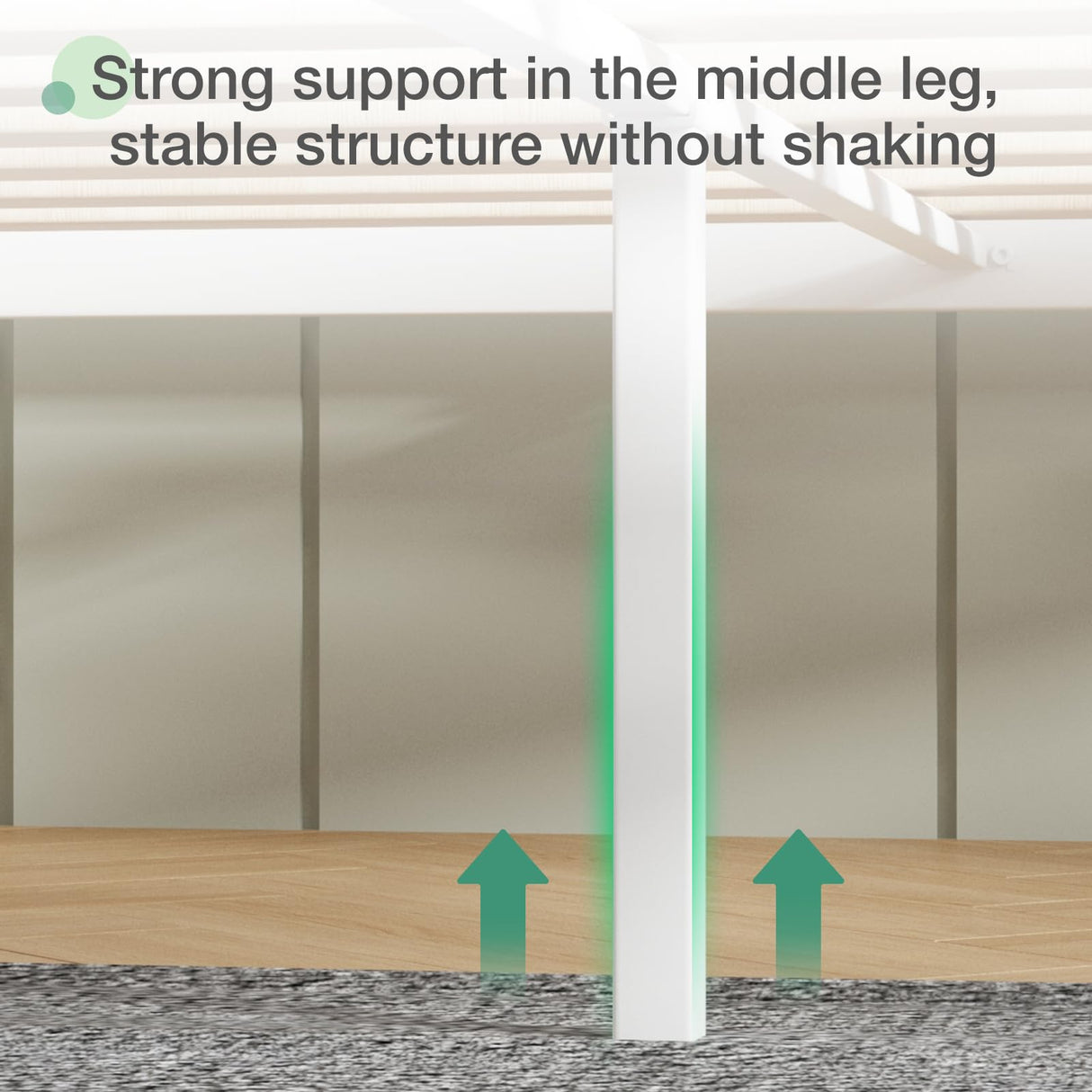 Novilla Heavy-Duty Queen Bed Frame with Headboard and Wooden Slat Support, Easy Assembly in White Novilla