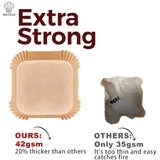 Large Air Fryer Disposable Paper Liners Square 9 Inch, 125 Pcs Parchment paper liner for 5-8QT Air fryer, Oil-proof, Water-proof, Parchment Baking Paper for Baking Roasting Microwave mutvle