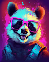 Animal Wearing Sunglass Painting Graffiti Panda Art Paint by Number Kits 16 x 20 inch Street Art Canvas DIY Cartoon Cat Oil Painting for Kids Adults Beginner with Brushes and Acrylic Gift(Frameless) TUMOVO