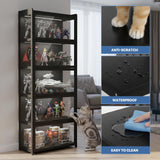 Magshion Display Cabinet with Acrylic Doors, 5-Tier Curio Cabinet for Collectibles, Display Case Showcase for Living Room, Office, 27.5"(L) x 13.5"(W) x 67.5"(H), Black Magshion