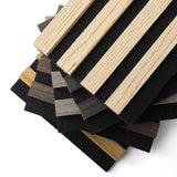 Art3d 5-Pack Sample Acoustic Wood Panels for Wall, Soundproof Wood Slat Panel for Wall and Ceiling - 5 Colors, 6" x 4.7" Art3d