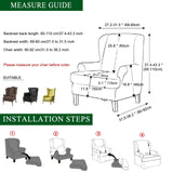 CRFATOP Printed Wing Chair Slipcovers 2 Piece Stretch Wingback Chair Cover Spandex Fabric Wingback Armchair Covers with Elastic Bottom for Living Room Bedroom Wingback Chair,A02 CRFATOP
