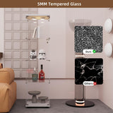 GDJAASJI Glass Display Cabinet with LED Light and Lock, 4-Shelf Curio Cabinets with 5mm Tempered Glass Floor Standing Bookshelf (64" Hx 16.7" W x 14.3" D, White) GDJAASJI