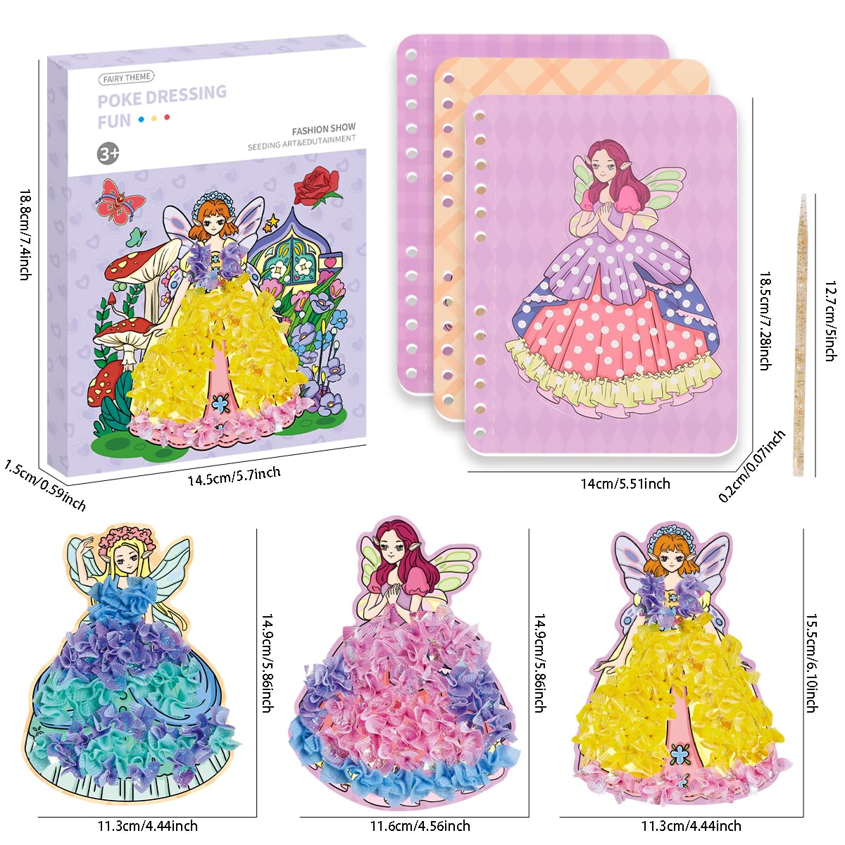 BLXIN Poke-Art Princess Craft Kit, Girls DIY Paper Art Set with Castle, Creative Educational Activity,Crafts Gifts for Girls Ages 3-8, DIY Activity BLXIN