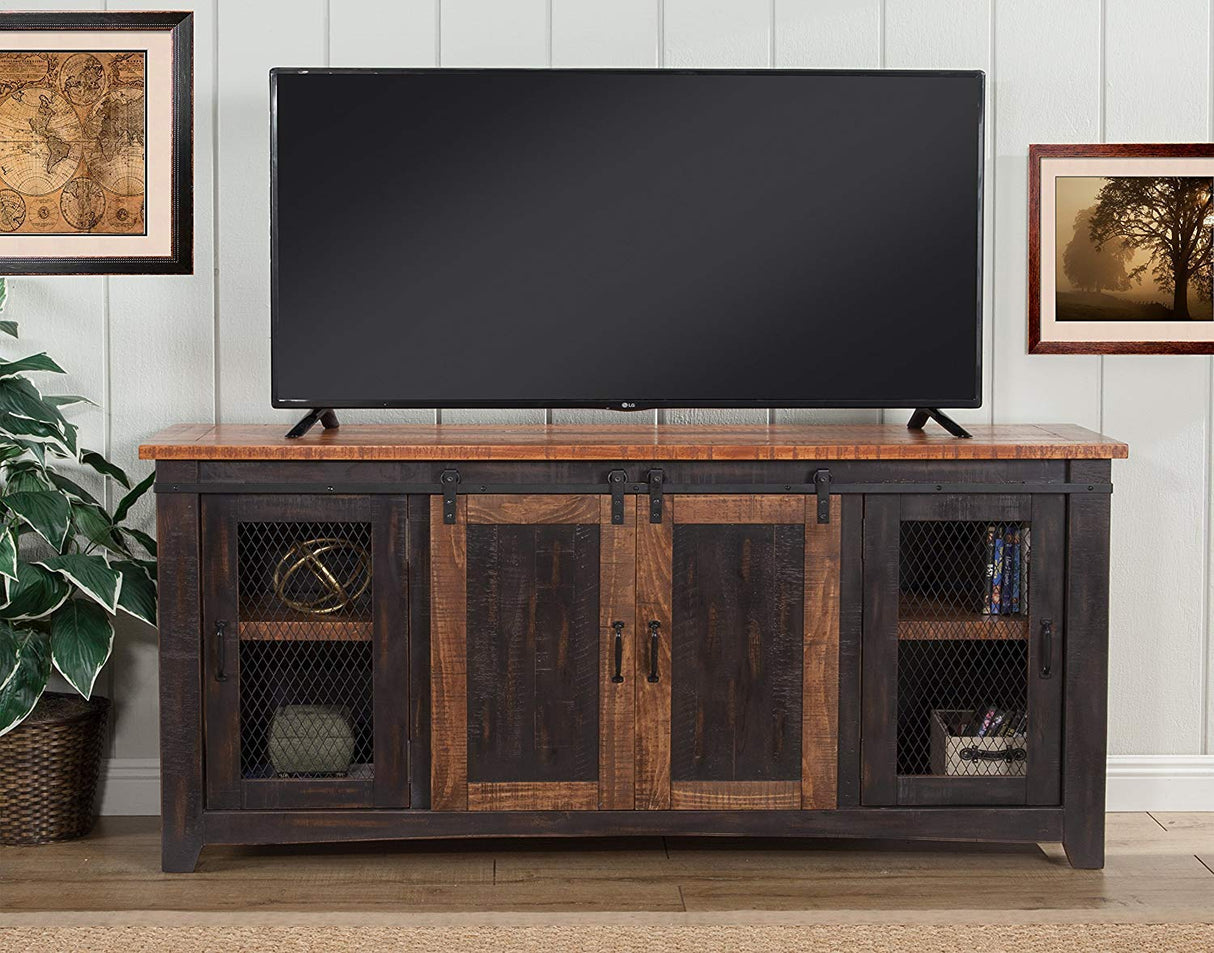 Martin Svensson Home Santa Fe 70" TV Stand | Antique Black & Aged Distressed Pine Martin Svensson Home
