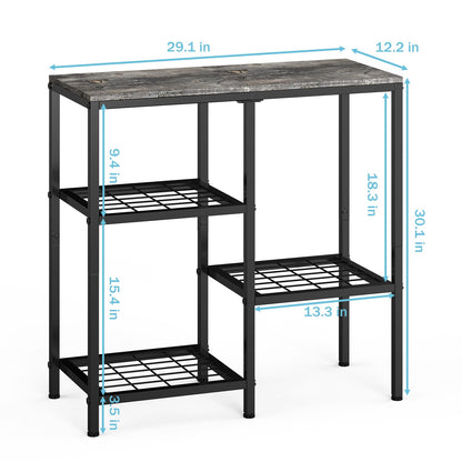 YBING Fish Tank Stand, 20 Gallon Aquarium Stand with Shelf, Metal Turtle Reptile Tank Stand, with 3 Small Mesh Shelves, 330 LBS Capacity Gray - WoodArtSupply