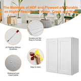 ROOMTEC Wood Wall-Mounted Cabinet,Bathroom Medicine Cabinet with Adjustable Shelves and 2 Soft-Close Doors,Laundry Storage Cabinet for Bathroom,Kitchen,Living Room 12" D*33" W*36" H,Shaker White ROOMTEC