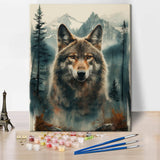 TUMOVO Paint by Numbers Wolf, Landscape Paint by Number for Adults, Adult Paint by Number Kits on Canvas, Wolf and Mountain Paint by Numbers Kit for Art Crafts 16"x20" TUMOVO