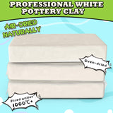 Premium Air Dry Clay for Kids - Natural Modeling Pottery Clay for Wheel, 3.3lbs Kids Arts & Crafts Supplies for School Classrooms, Easter Gifts Toy for Kid, White Aujazyble