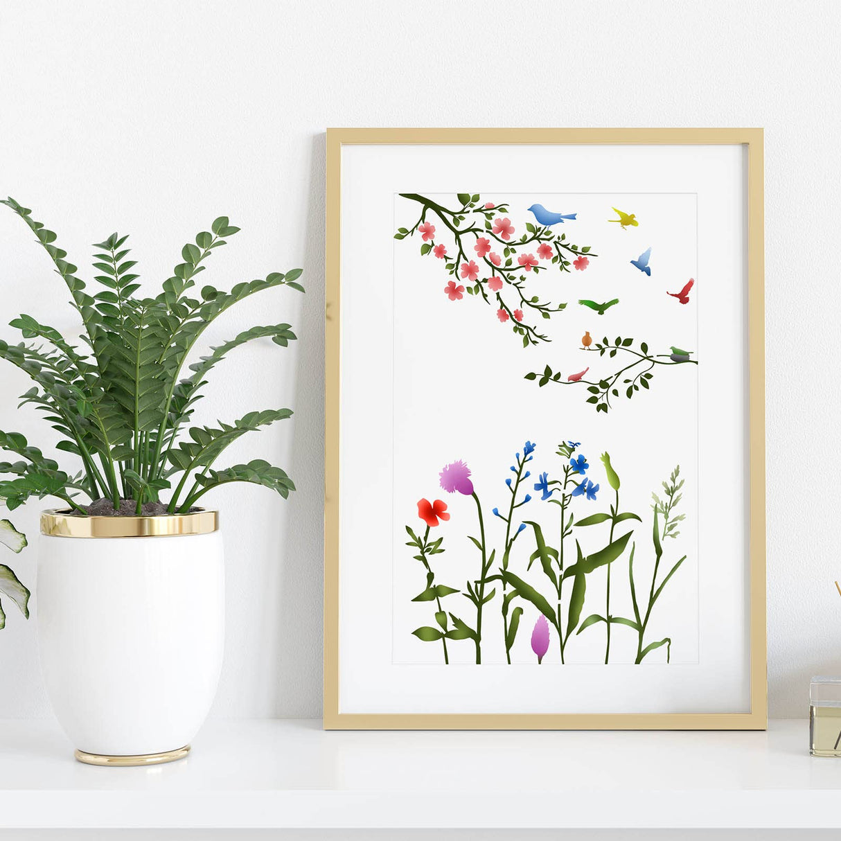 Marspark 20 Pieces Wildflower Stencils for Painting Template Flower Wall Stencils Reusable Spring Templates PET DIY Drawing for Painting on Wood Wall(Rectangular Style) Marspark