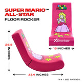 X Rocker Super Mario Peach Video Gaming Floor Chair, Official All-Star Edition Nintendo Collectible, Faux Leather, Foldable, 5000201, 33.46" x 16.14" x 25.59", Princess Peach Pink X Rocker