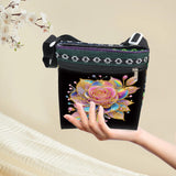ARTopet DIY Diamond Art Painting Canvas Crossbody Bag Black Ethnic Minority Shoulder Purses Beach Bag Special Shaped Crystal by Numbers Mosaic Kits for Women Travel-Colorful Rose ARTopet