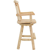 Sunnydaze Rustic Bar Stool, Log Cabin Style Unfinished Wood Construction, 4-Foot, Set of 2 Sunnydaze