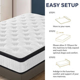 King Size Hybrid Mattresses 12 Inch, Firm Memory Foam Mattress with Extra Thick Comfort Layer for Pressure Relief, Individually Pocket Coils Springs | Motion Isolating | Certipur-US Certified (King) Thctvous