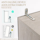 Yechen 64" Fluted Armoire Wardrobe Closet with Doors and Drawer, Wooden Wardrobe Cabinet with Adjustable Shelve, Modern Small Armoires for Hanging Clothes Coats for Bedroom, White Grey Yechen