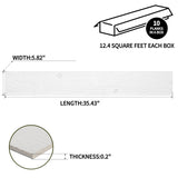 Brosisincorp Peel & Stick Wood Wall Panels - Real Paulownia Wood Shiplap Boards for Accent Walls, DIY Easy to Install - (12.4 Sq Ft, 10Pcs - 5" Wide, White Smoke) Brosisincorp