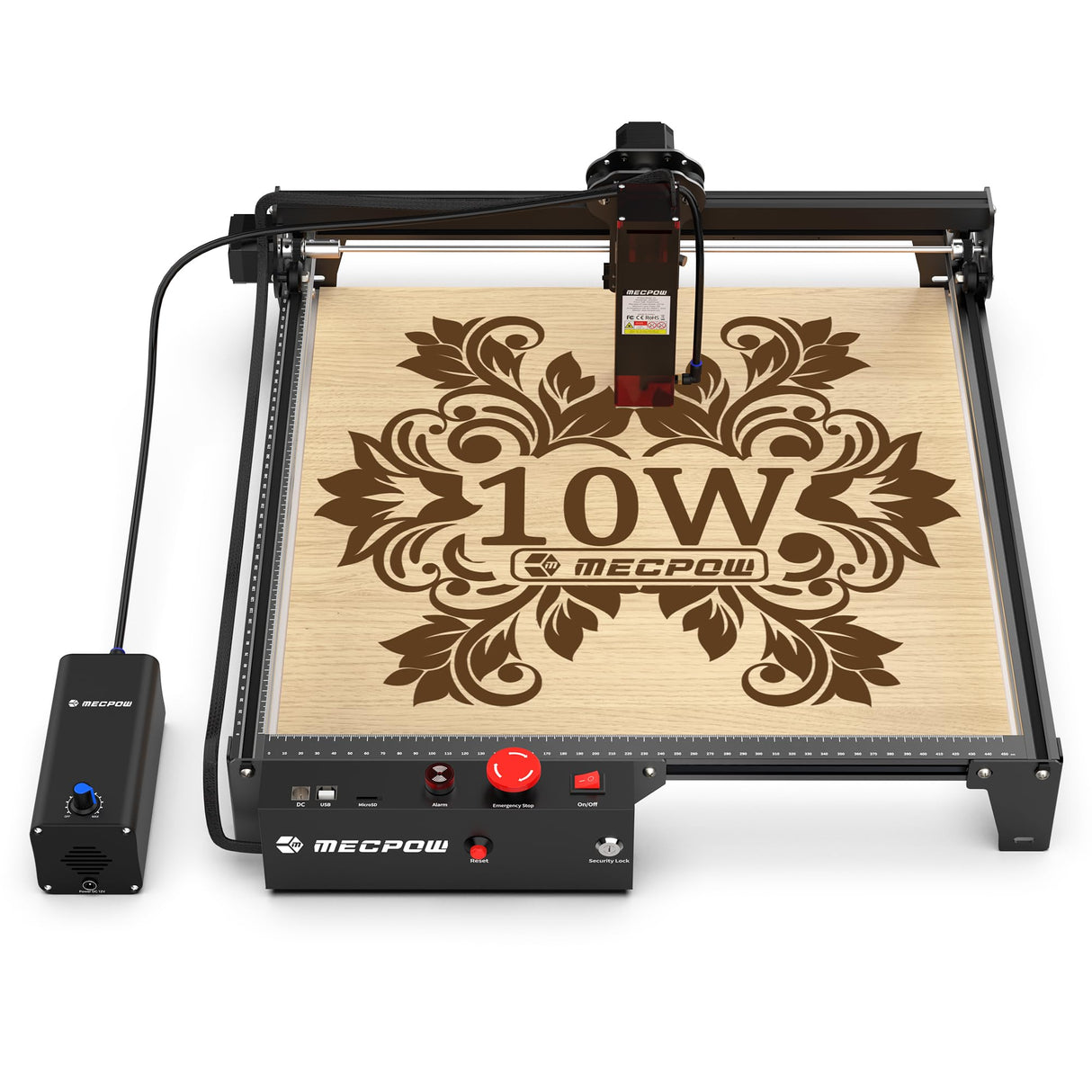 Mecpow X3 Pro Laser Engraver with Air Assist - 60W Laser Cutter, 10W High Accuracy Laser Engraving Machine for Wood Metal and Acrylic, 16.0 x 15.7" Working Area Mecpow