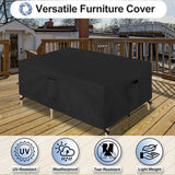 OutdoorLines Outdoor Waterproof Patio Table Furniture Set Covers - Rectangle Couch Sectional Cover Outside Weatherproof Patio Furniture Covering for Deck, Lawn and Backyard 74"L x 47"W x 28"H, Black OutdoorLines