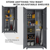 STEELIST 73" H Utility Storage Cabinet, Tall Cabinet with Doors and Shelves, File Cabinet with Pegboard, Heavy Duty Garage Storage Cabinets for Home Office, School, Basement, Gym STEELIST