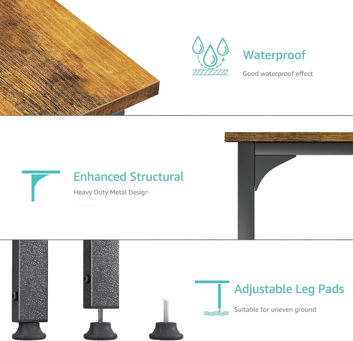 Lufeiya Computer Desk with Fabric File Drawers Cabinet, 55 Inch Home Office Desks with Filing Cabinet for Small Space, Study Writing Table PC Desks with Storage for Bedroom, Rustic Brown Lufeiya