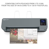 SINCHI 4-Roller Commercial Laminator Machine with LCD Display, 3-10 Mil, 55-Second Warm-up, 43 inches/Minute, 13-inch Thermal Laminating Machine for Office, School, Home SINCHI