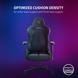 Razer Enki X Essential Gaming Chair: All-Day Comfort - Built-in Lumbar Arch - Optimized Cushion Density - Dual-Textured, Eco-Friendly Synthetic Leather - Adjustable 152-degree Recline - Black Razer
