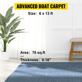 Happybuy 6 ft x 13 ft Grey Marine Carpet for Boats Waterproof - 0.18" Thick Indoor Outdoor Rug Carpet Roll for Home Patio Porch Deck Happybuy