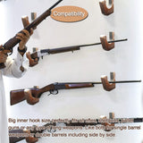 StrongTools Hardwood Gun Rack for Rifle Shotgun Bow, Solid Wood Wall Mount Hold Up Displays Horizontal Wooden Rifle Hanger and Shotgun Hooks StrongTools