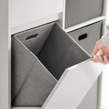 Haotian Bathroom Laundry Cabinet Freestanding Tilt-Out Hamper Storage Unit Narrow Bath Organizer with Removable Baskets, White BZR77-W Haotian