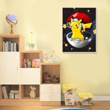 Cartoon Paint by Numbers Kit for Kids with Framed Canvas - with Wooden Easel, Easy Kids Paint by Number Kits Age 8-12, DIY Acrylic Oil Painting Kits with 4 Wooden Brushes Nice Gift Box (12x16 inch) KOJEFCV