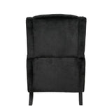 Christopher Knight Home Diana Wingback Recliner, Black + Dark Brown GDFStudio