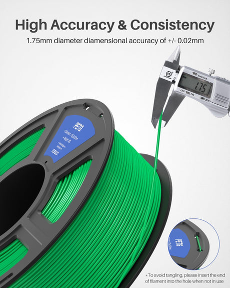 ELEGOO PETG Filament 1.75mm Black 1KG, 3D Printer Filament Dimensional Accuracy +/- 0.02 mm, 1kg Spool(2.2lbs) Fits for Most FDM 3D Printers ELEGOO
