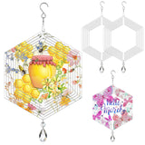 4Pack 8inch Sublimation Wind Spinner Blanks 3D Aluminum Metal Wind Sculpture Kinetic Spinners for Yard and Garden Indoor Art Ornaments Hanging Decoration (Hexagon) WindMage