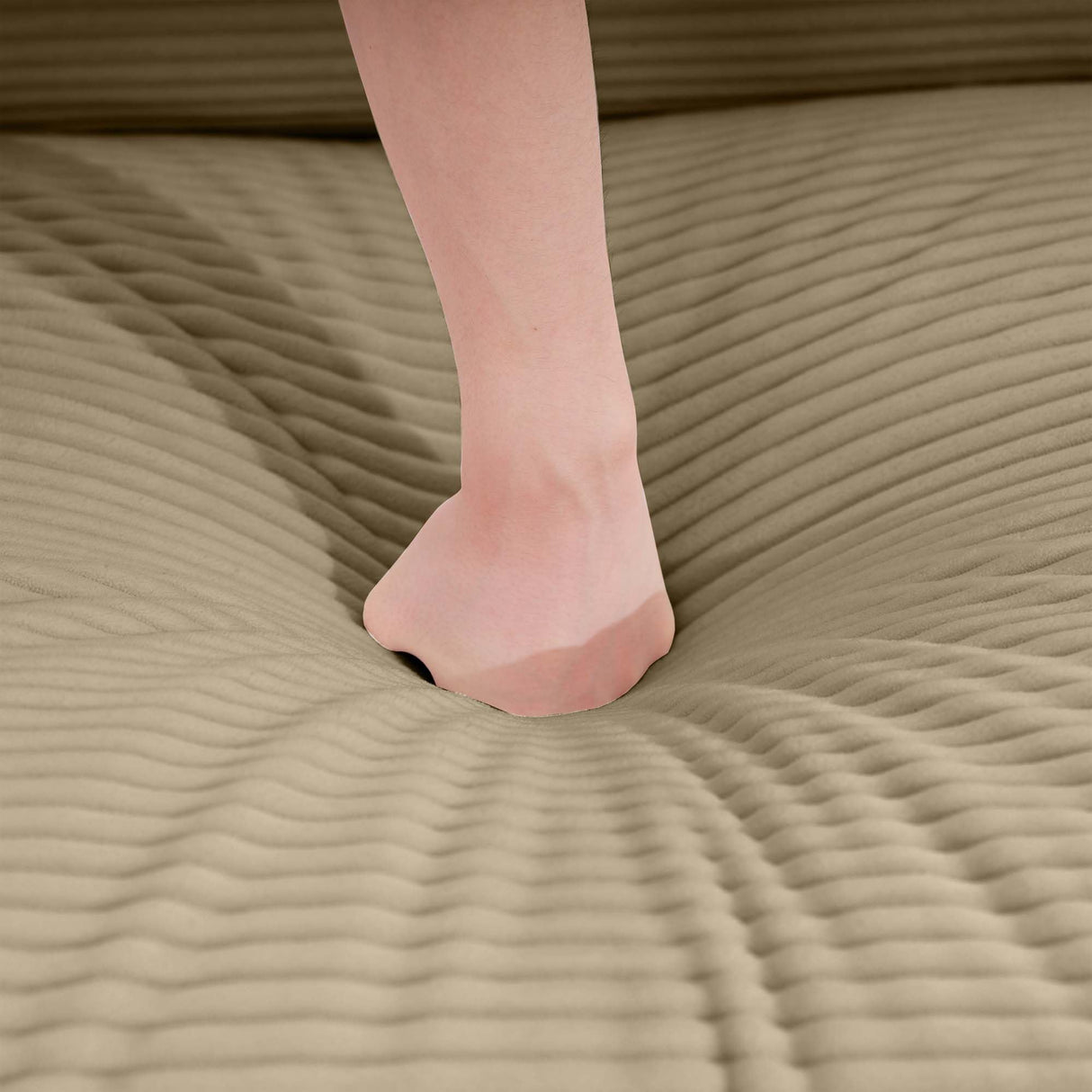 KEIKI 2-Piece Sofa Set with 1 Oversized Corduroy 3-Seater Sofa & 1 Loveseat Sofa, Upholstered 5-Seater Couch Set with 9 Pillow, High-Density Foam Cushions, Removable Armrests, for Living Room, Tan KEIKI