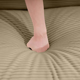 KEIKI 2-Piece Sofa Set with 1 Oversized Corduroy 3-Seater Sofa & 1 Loveseat Sofa, Upholstered 5-Seater Couch Set with 9 Pillow, High-Density Foam Cushions, Removable Armrests, for Living Room, Tan KEIKI