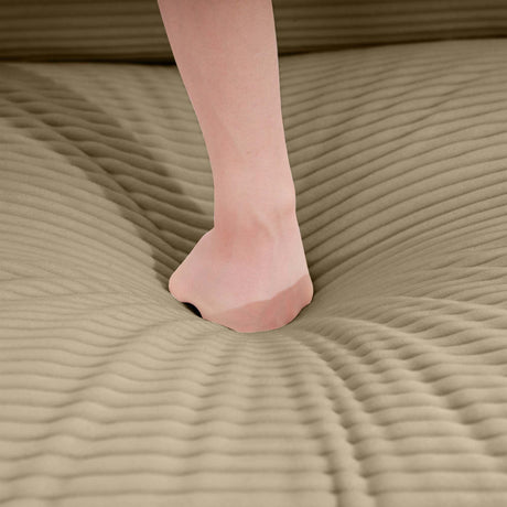 KEIKI 2-Piece Sofa Set with 1 Oversized Corduroy 3-Seater Sofa & 1 Loveseat Sofa, Upholstered 5-Seater Couch Set with 9 Pillow, High-Density Foam Cushions, Removable Armrests, for Living Room, Tan KEIKI