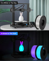 Haosegd 3D Printer Filament PLA Glow in The Dark 1.75mm 3-D Printing Materials 3 Colors Bundle Print Filiment 1.75 mm Green Blue Purple Fillament Accuracy ±0.05mm Spool Vacuum Packaging 250G X 3 Haosegd