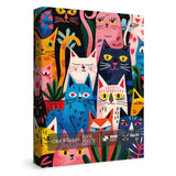 Colorful Cat Puzzle for Adults 1000 Pieces, Funny Animal Jigsaw Puzzle, Cute Kitten Plant Puzzle BBOLDIN