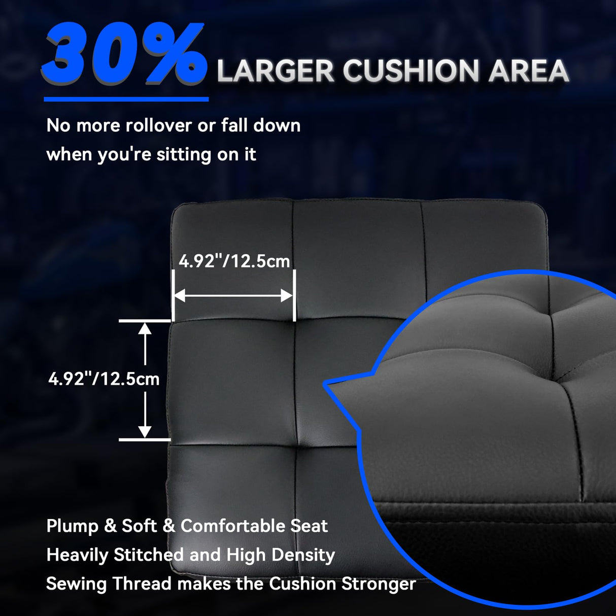 FreekyFit Rolling Creeper Garage/Shop Seat for Men, Padded Mechanics Stool with Tool Tray Storage for Garage, Rolling Workshop Stool with Wheels, Auto Creeper Seat, 330 LBS Capacity, Heavy Duty, Black FreekyFit