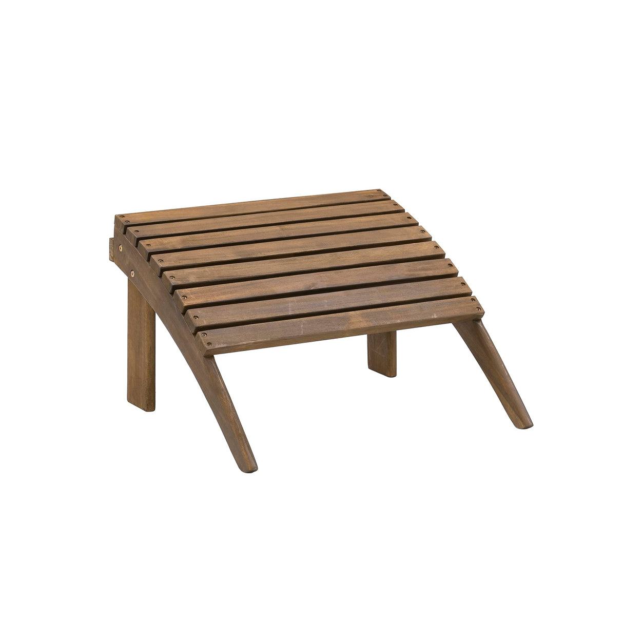 Linon Home Dcor Linon Adirondack Woodstock Ottoman, Teak Stain, Acorn, 21.6"W x 21.06"D x 13.7"H Linon